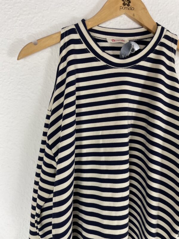 CAMISETA RAYAS MARINO HOMBROS AIRE - Imagen 2