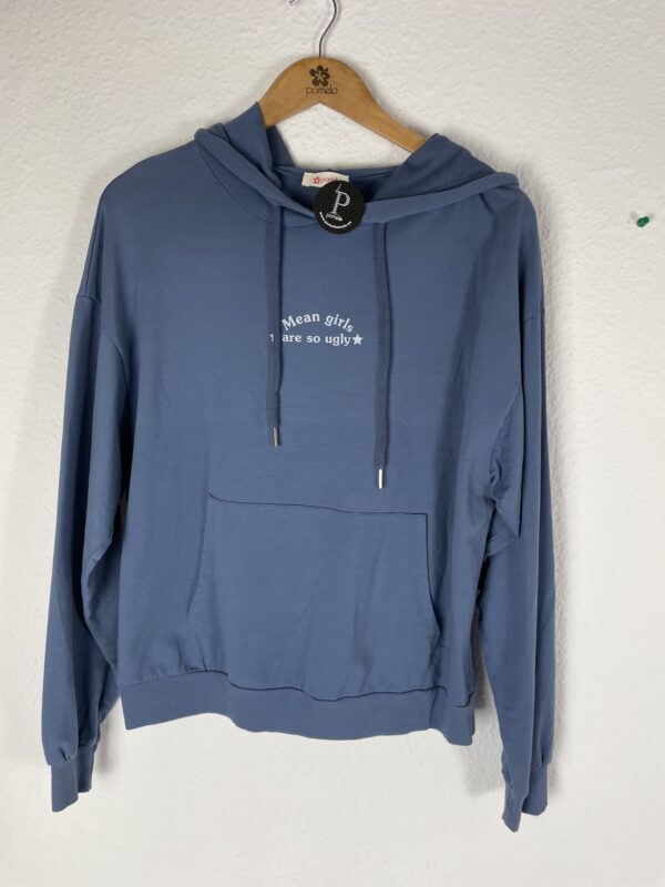 SUDADERA AZUL CAPUCHA