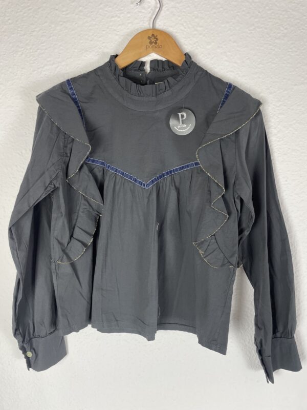 CAMISA VOLANTES GRIS