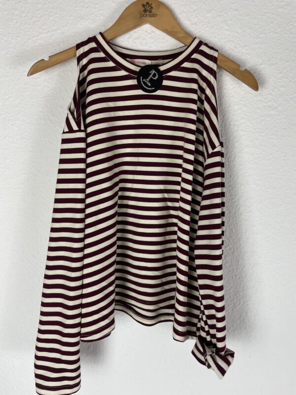 CAMISETA RAYAS BURDEOS