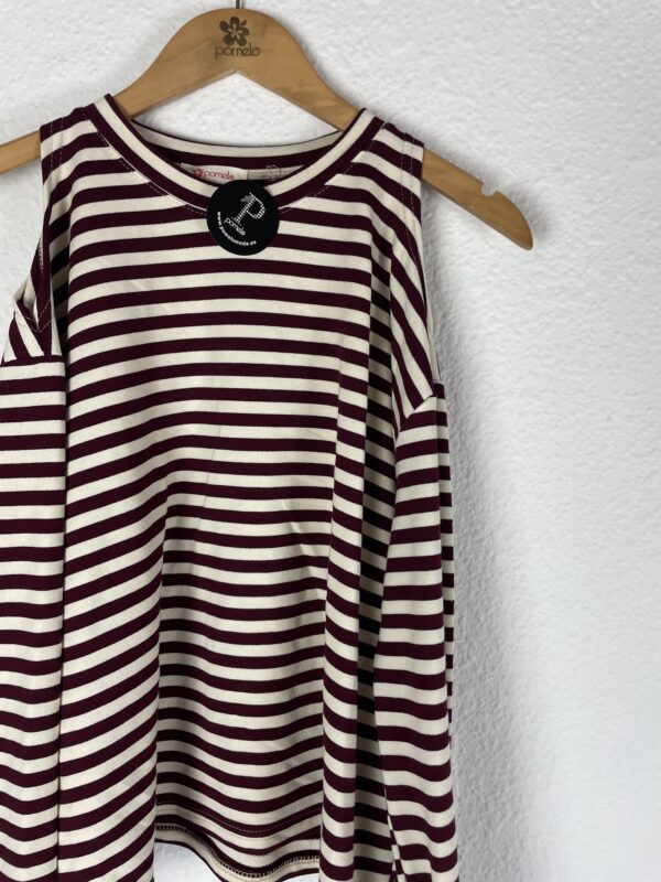 CAMISETA RAYAS BURDEOS - Imagen 2