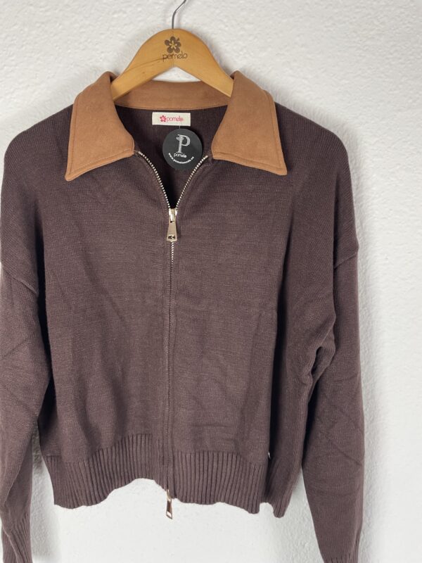 CHAQUETA MARRON CUELLOS ANTELINA