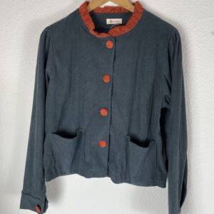 CHAQUETA PANA GRIS Y NARANJA