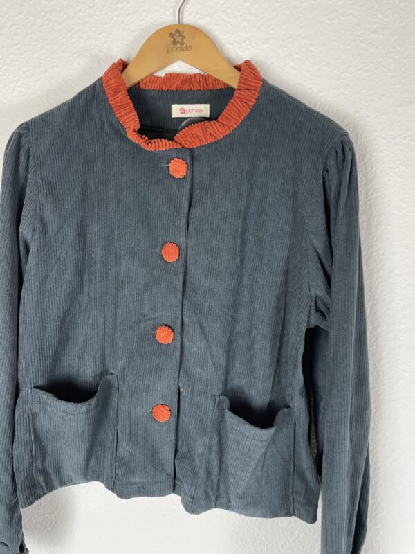 CHAQUETA PANA GRIS Y NARANJA - Imagen 2