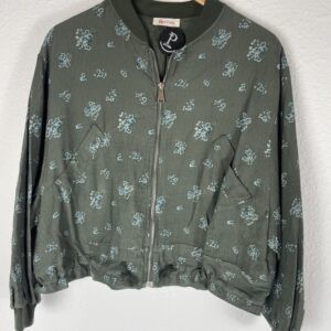 CHAQUETA VERDE FLORECILLAS