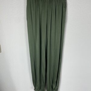PANTALON SATINADO VERDE RECOGIDO