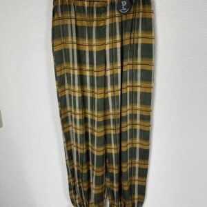PANTALON CUADROS VERDE Y MOSTAZA