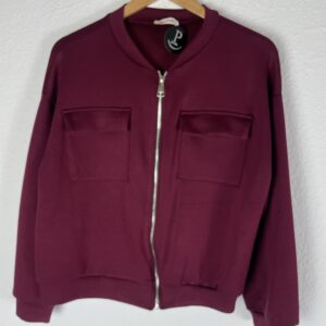 CHAQUETA ENCAJE BURDEOS