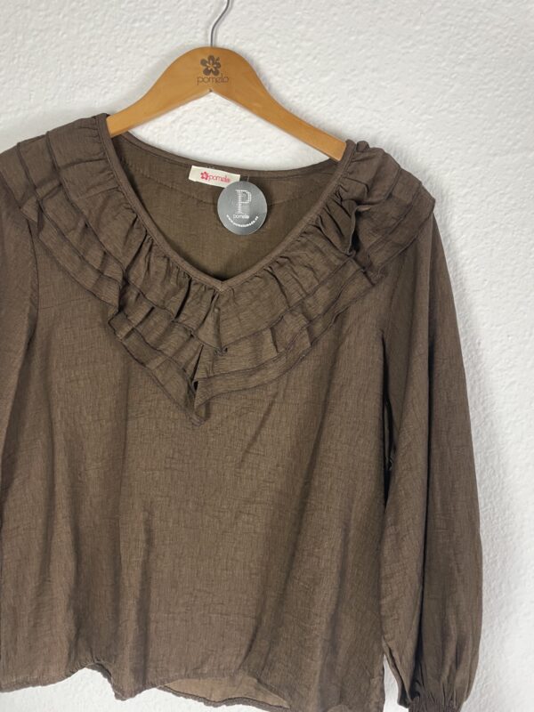 CAMISA VOLANTES CUELLO