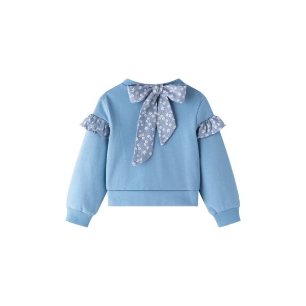 SUDADERA AZUL LAZO FLORECILLAS - Imagen 3