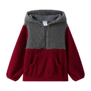 SUDADERA POLAR BURDEOS Y GRIS
