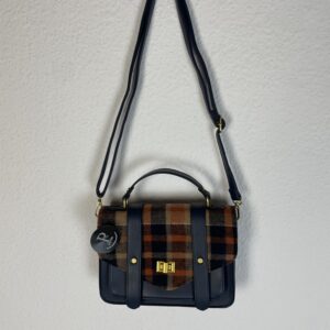 BOLSO MALETA CUADROS TONOS AZULES