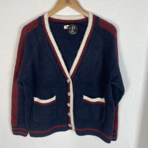 CHAQUETA LANA MARINO Y BURDEOS