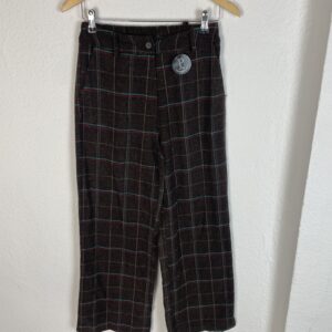 PANTALÓN PAÑO CUADROS MARRON