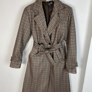 ABRIGO CUADROS VICHY VERDE Y TONOS DE MARRONES