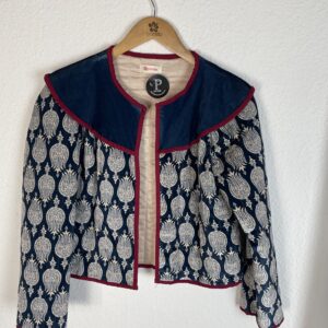 CHAQUETA TERCIOPELO CUELLO AZUL