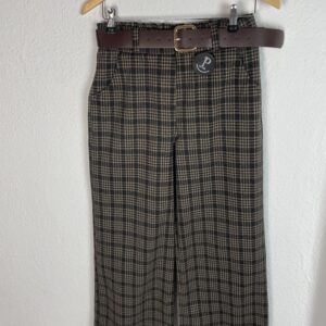 PANTALÓN PAÑO CUADROS CAMEL