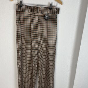 PANTALÓN CUADROS VICHY NEGRO Y CAMEL