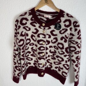 CHAQUETA ANIMAL PRINT BURDEOS