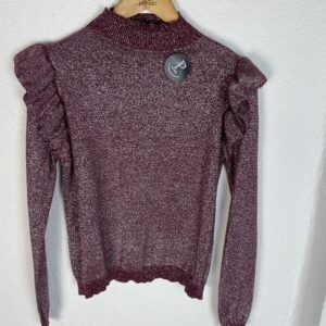 JERSEYRS BRILLO VOLANTE EN LAS MANGAS BURDEOS