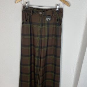 PANTALON NEOPRENO CUADROS MARRON Y VERDE