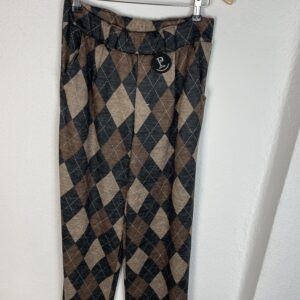 PANTALON ROMBOS CAMEL Y NEGRO