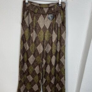 PANTALON ROMBOS VERDE Y CAMEL