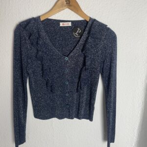 CHAQUETA VOLANTES BRILLO AZUL