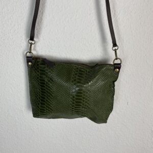 BOLSO PIEL RECTANGULAR VERDE