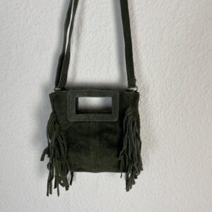 BOLSO PIEL FLECOS VERDE