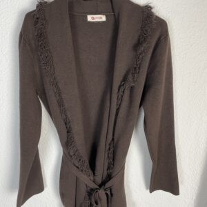 CHAQUETA LANA MARRON DETALLE DESFLECADO