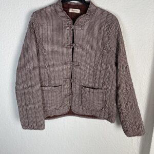 CHAQUETA VICHY BOLSILLOS BURDEOS