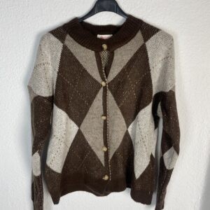 CHAQUETA ROMBOS MARRON Y CAMEL