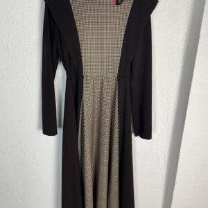 VESTIDO PATA DE GALLO MARRON