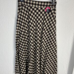 FALDA VICHY BOLSILLOS MARRON Y BEIG