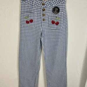 PANTALON VICHY CEREZAS BORDADAS