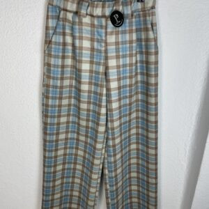 PANTALÓN CUADROS CELESTE Y BEIG
