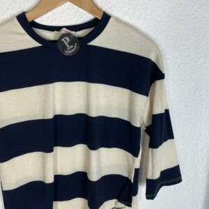 CAMISETA RAYAS MARINO Y BEIG