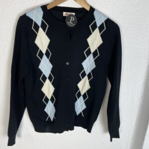 CHAQUETA ROMBOS NEGRA