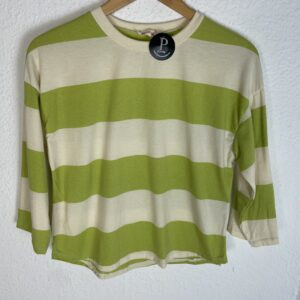 CAMISETA RAYAS VERDE Y BEIG