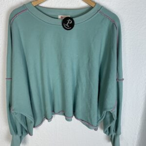 SUDADERA VERDE PESPUNTES