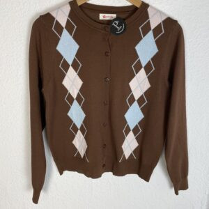 CHAQUETA ROMBOS MARRON