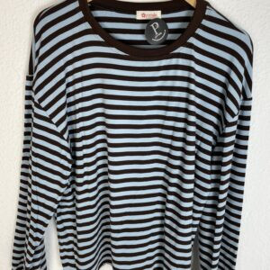 SUDADERA RAYAS CELESTE Y MARRON