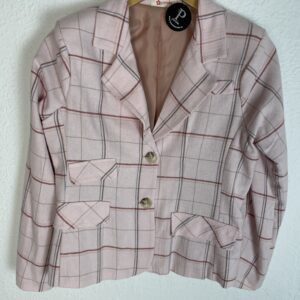CHAQUETA PAÑO CUADROS ROSA