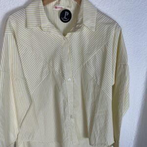CAMISA RAYAS CORTES AMARILLA