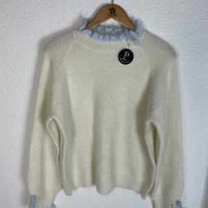 JERSEYR BEIG DETALLE VOLANTE CELESTE