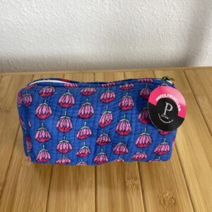 NECESER PEQUEÑO ESTAMPADO AZUL Y FUCSIA