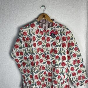 CHAQUETA ESTAMPADA TONOS CORALES