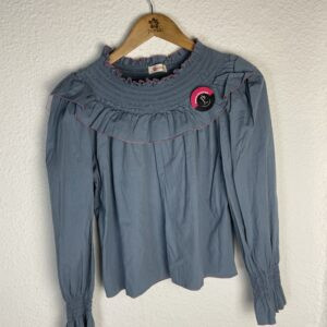 CAMISA AZUL CUELLO NIDO DE ABEJA