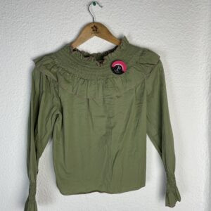 CAMISA VERDE CUELLO NIDO DE ABEJA